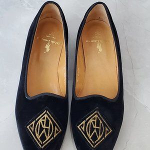Vintage Black Velvet Ralph Lauren Loafers Size 8